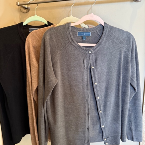 Lot of 4 Cardigans M/L NWOT Black, Gray, Camel - Picture 2 of 7